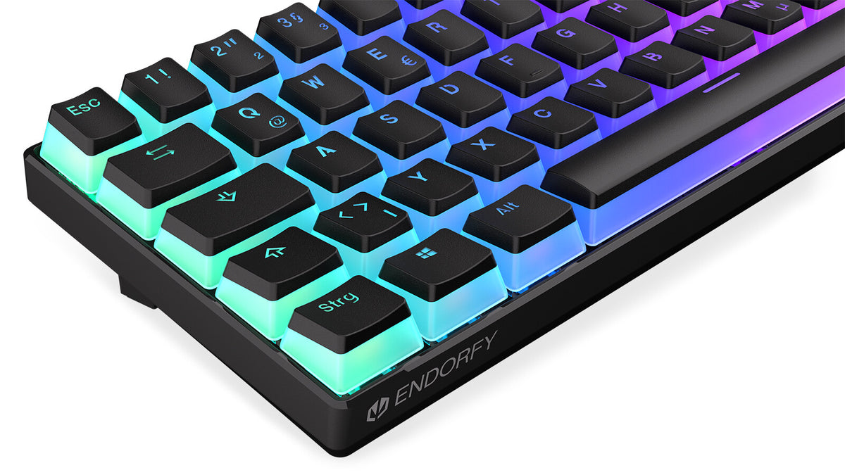 ENDORFY Thock Compact - USB Wired + RF Wireless RGB Mechanical Keyboard in Black (QWERTZ German)