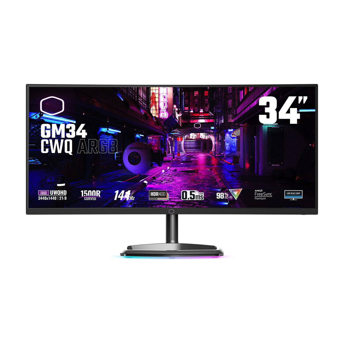 Cooler Master Gaming GM34-CWQ - 86.4 cm (34") - 3440 x 1440 pixels UltraWide Quad HD Monitor
