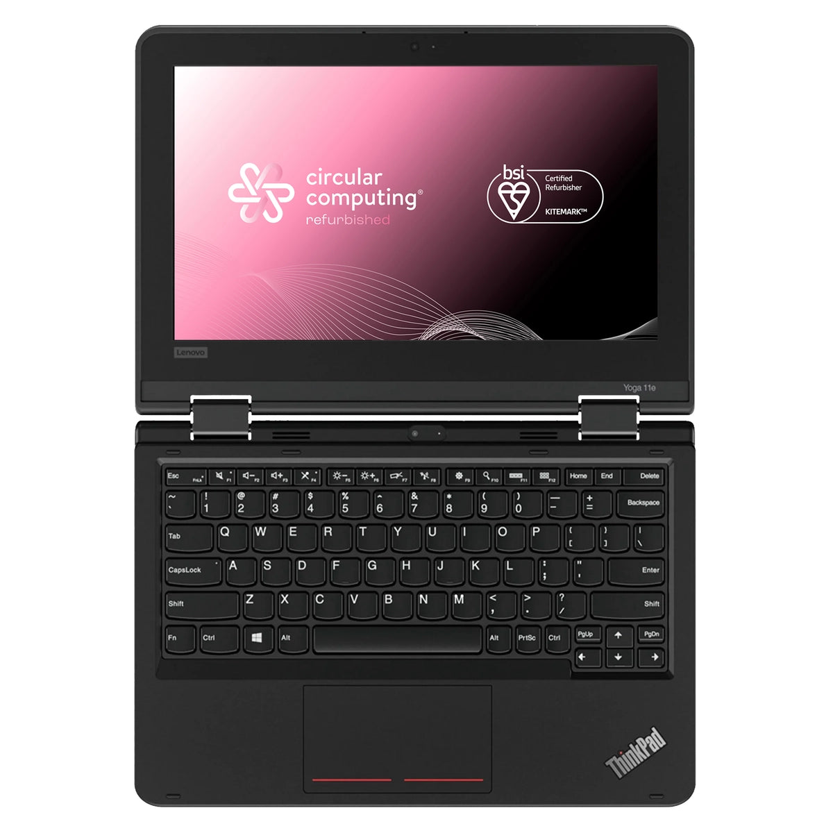 Lenovo Yoga 11e Laptop - 29.5 cm (11.6&quot;) - Touchscreen -  Intel Celeron - 8 GB DDR5-SDRAM - 128 GB SSD - Wi-Fi 5 (802.11ax) - Windows 11 Pro - Black - Refurbished