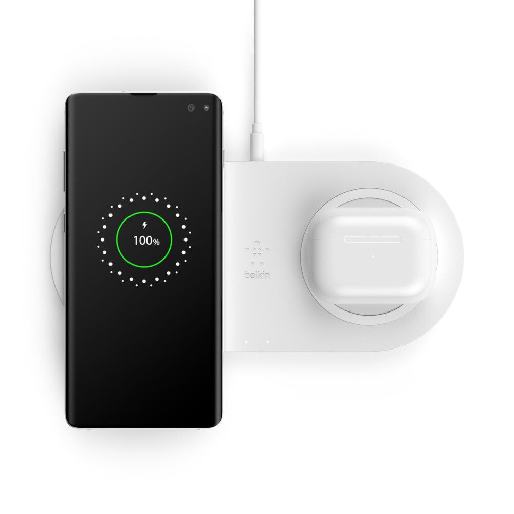 Belkin Dual Wireless Charging Pads for iPhone &amp; Android in White