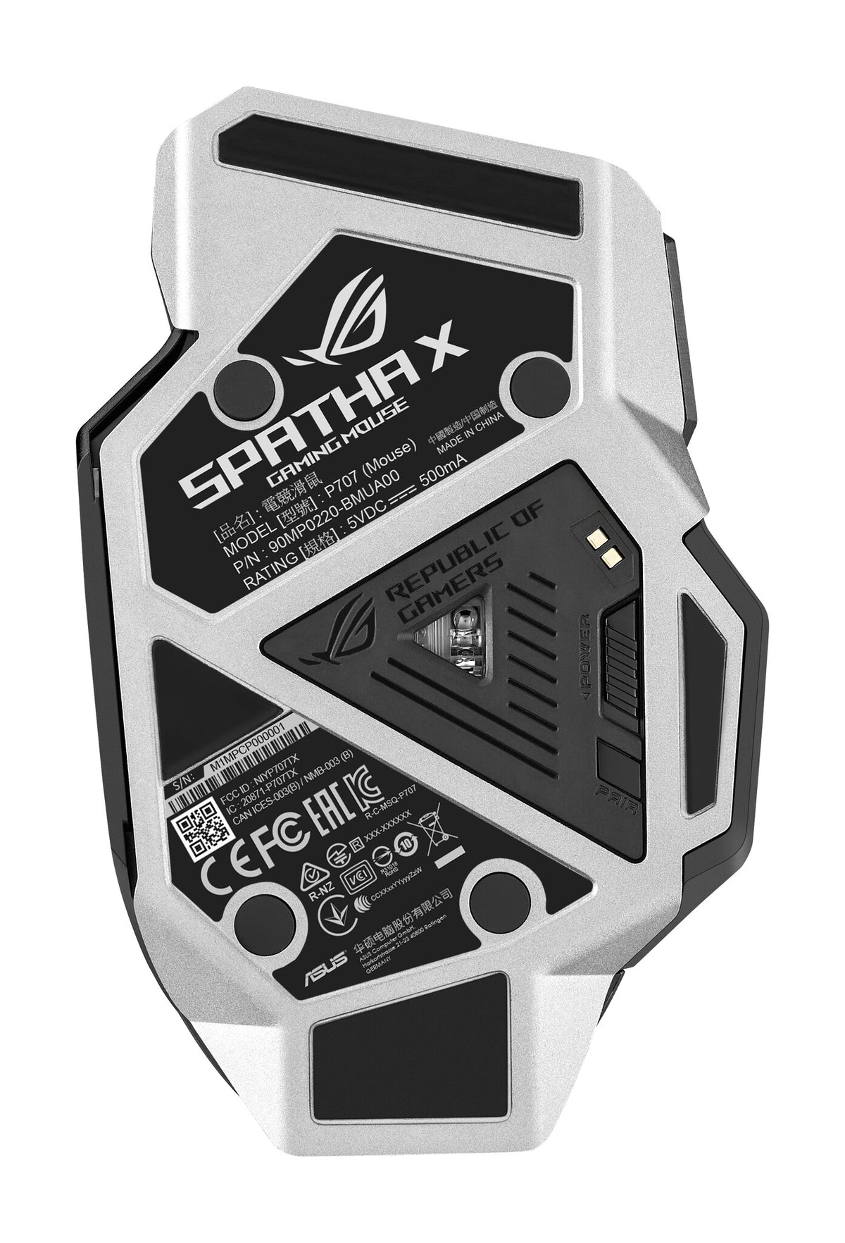 ASUS ROG Spatha X - RF Wireless + USB Type-A Optical Mouse in Black - 19,000 DPI