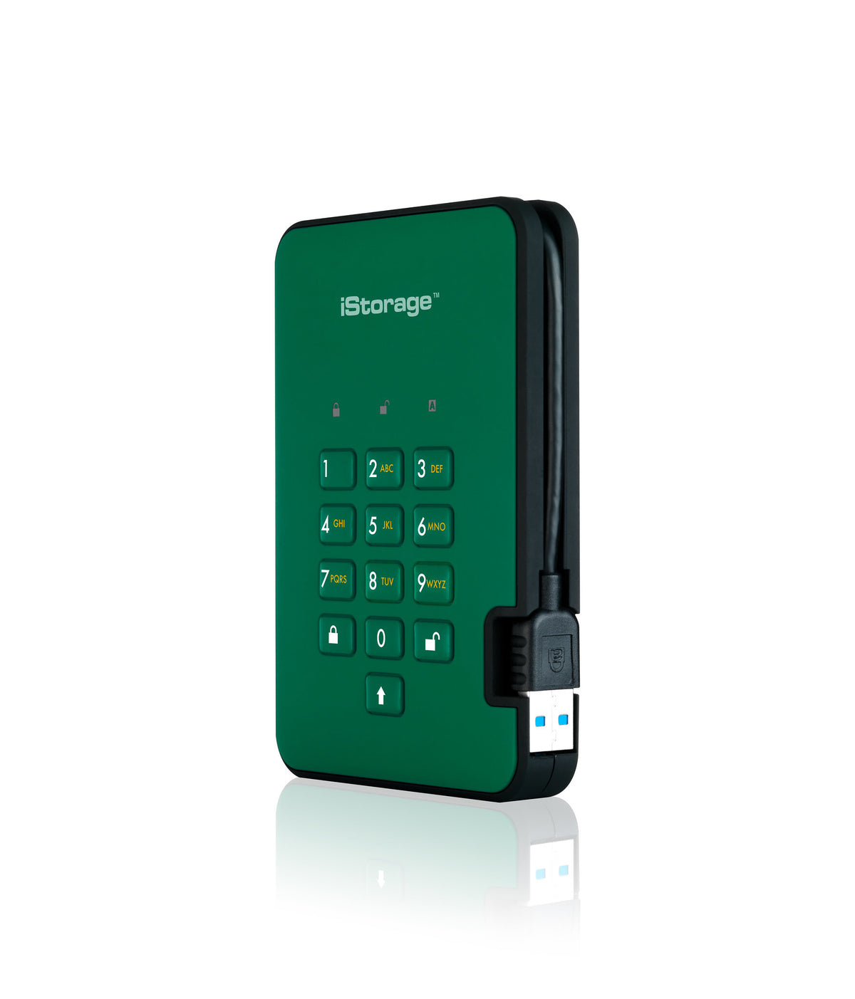 iStorage diskAshur2 - Secure Encrypted External hard drive in Green - 1 TB