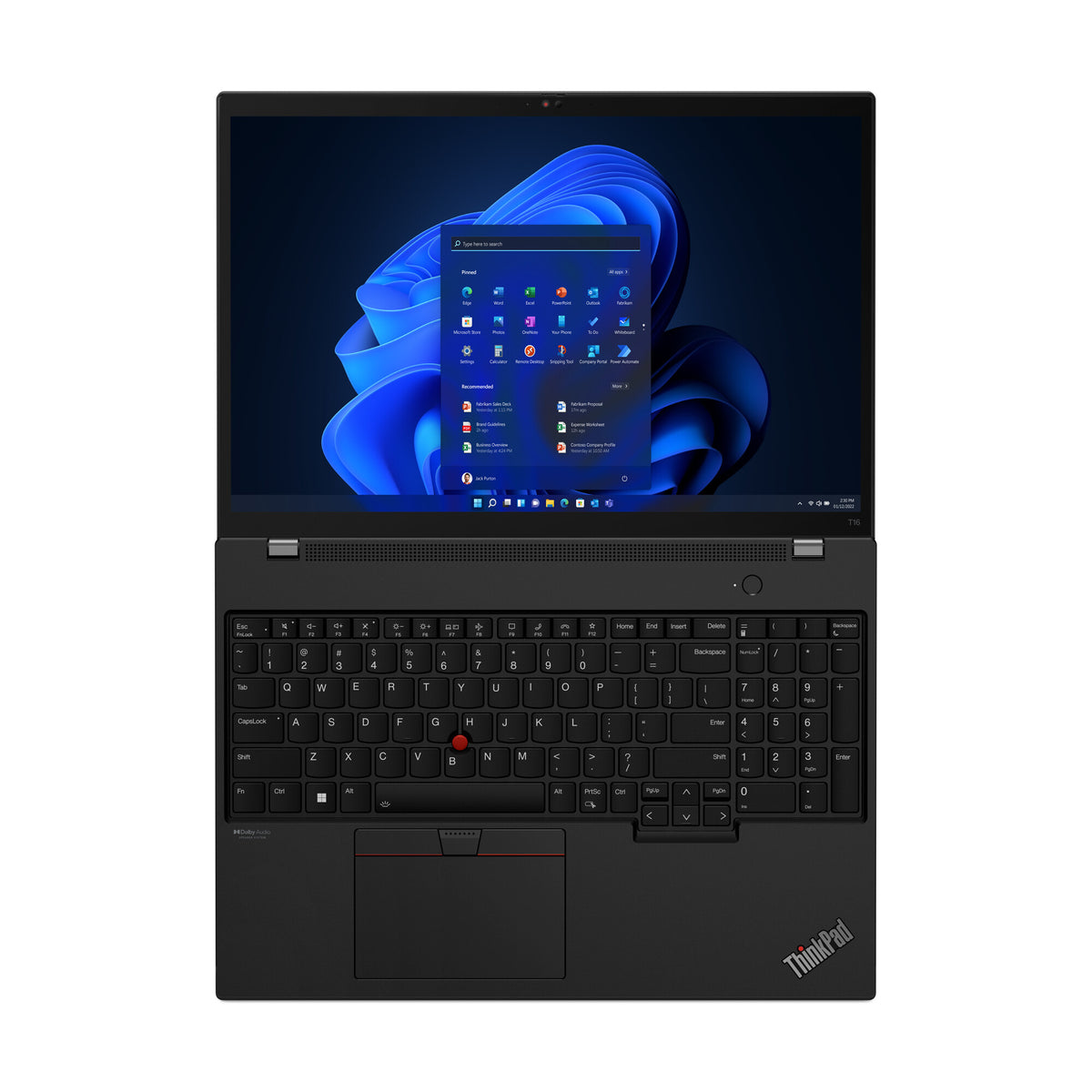 Lenovo ThinkPad T16 Gen 1 Laptop - 40.6 cm (16") - Intel® Core™ i7-1260P - 16 GB DDR4-SDRAM - 512 GB SSD - Wi-Fi 6E - Windows 11 Pro - Black