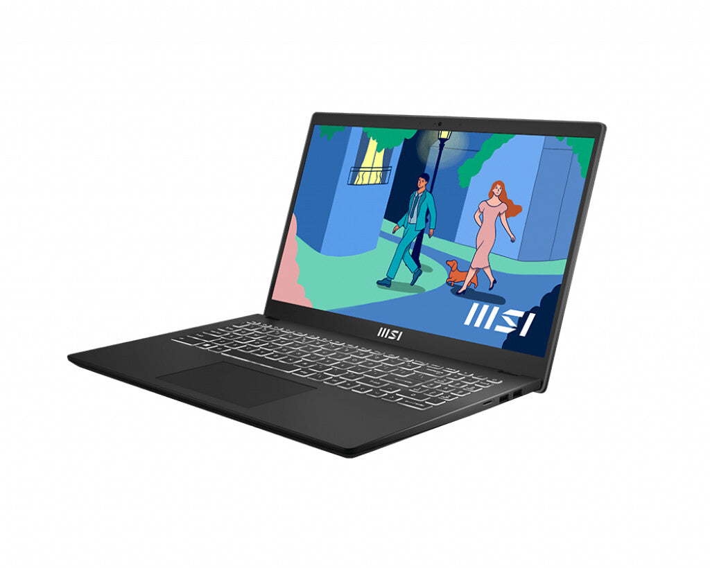MSI Modern 15 Laptop 39.6 cm (15.6&quot;) - Full HD Intel® Core™ i7-1255U - 8 GB DDR4-SDRAM - 512 GB SSD - Wi-Fi 6 - Windows 11 Home - Black