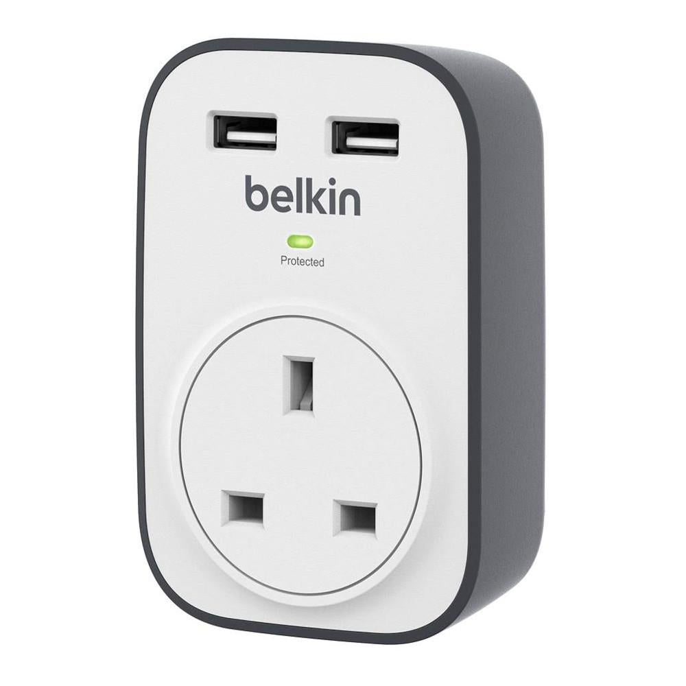 Belkin SurgeCube 1 Outlet Surge Protector with 2 x 2.4A USB Ports