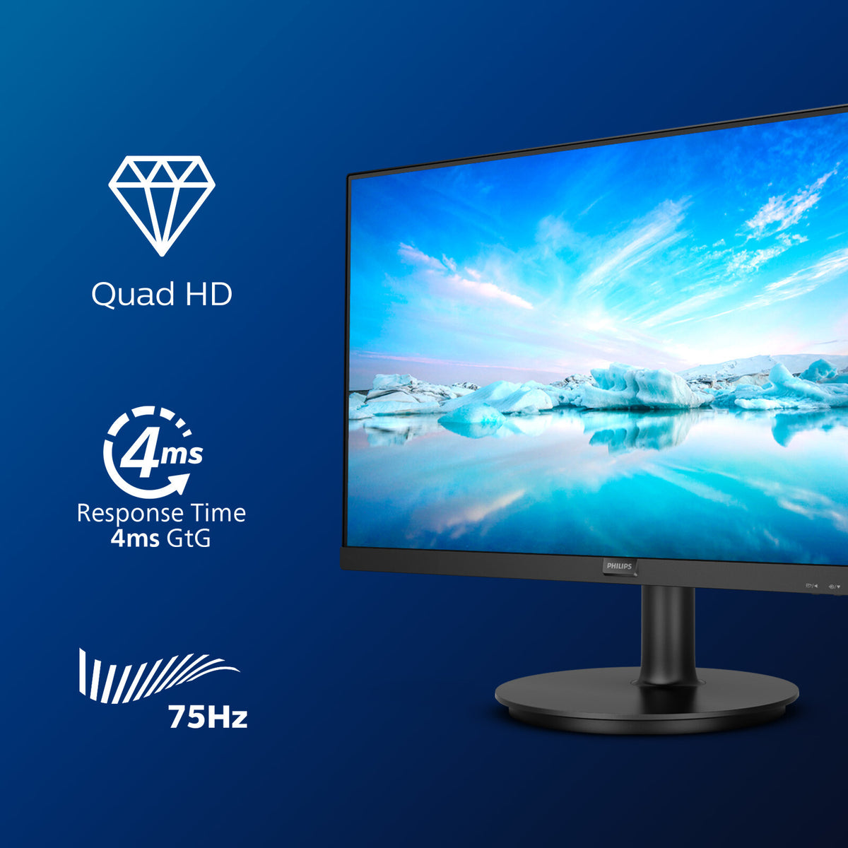 Philips V Line 275V8LA/00 computer monitor 68.6 cm (27&quot;) 2560 x 1440 pixels Quad HD LED Black