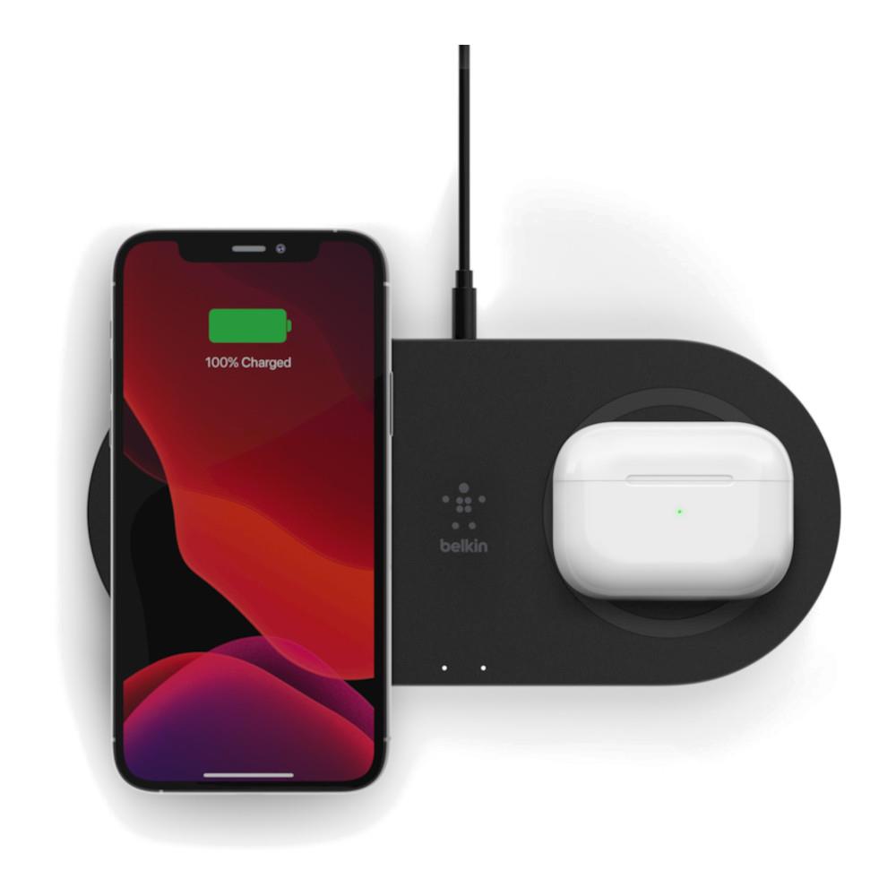 Belkin BOOSTCHARGE Dual Wireless Charging Pad 15W with PSU - Black