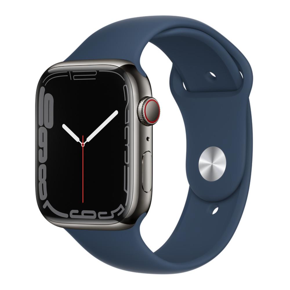 Apple Watch Series 7 GPS + Cellular 45mm Graphite Stainless Steel Case with Abyss Blue Sport Band