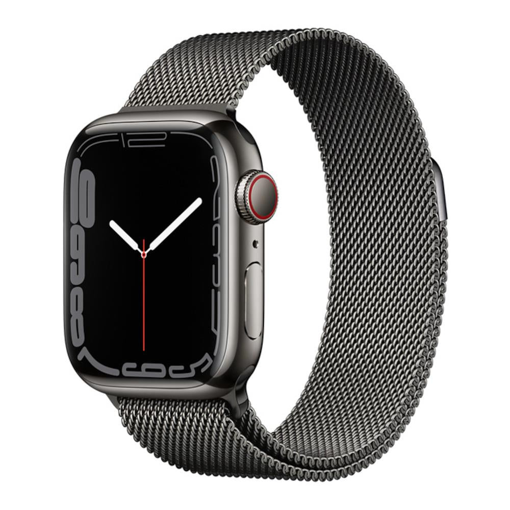 Apple Watch Series 7 GPS + Cellular 41mm Graphite Stainless Steel Case with Graphite Milanese Loop