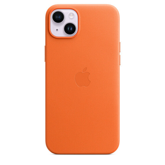 Leather Case with MagSafe for Apple iPhone 14 Plus in Orange