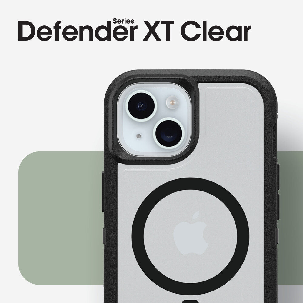 OtterBox Defender Series XT for iPhone 15 in Dark Side (Clear / Black)