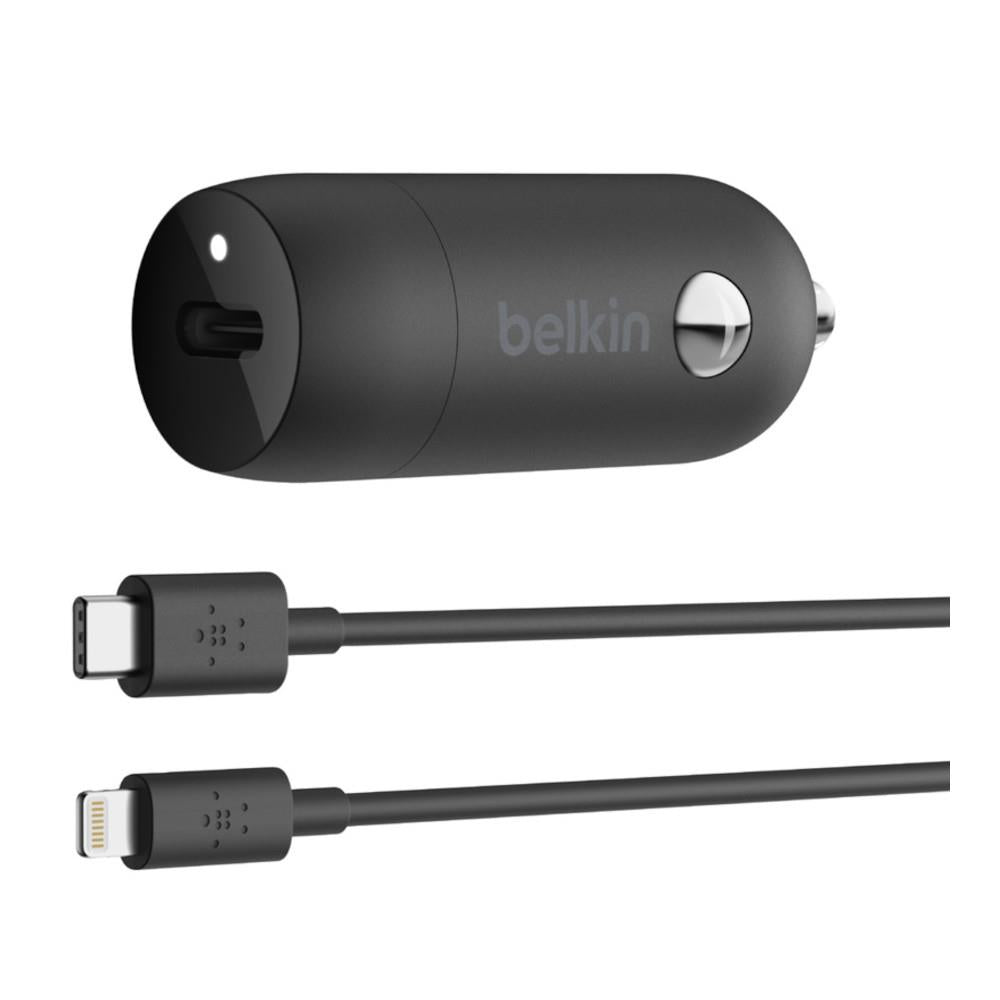 Belkin BOOSTCHARGE 18W USB-C Car Charger with USB-C to Lightning Cable