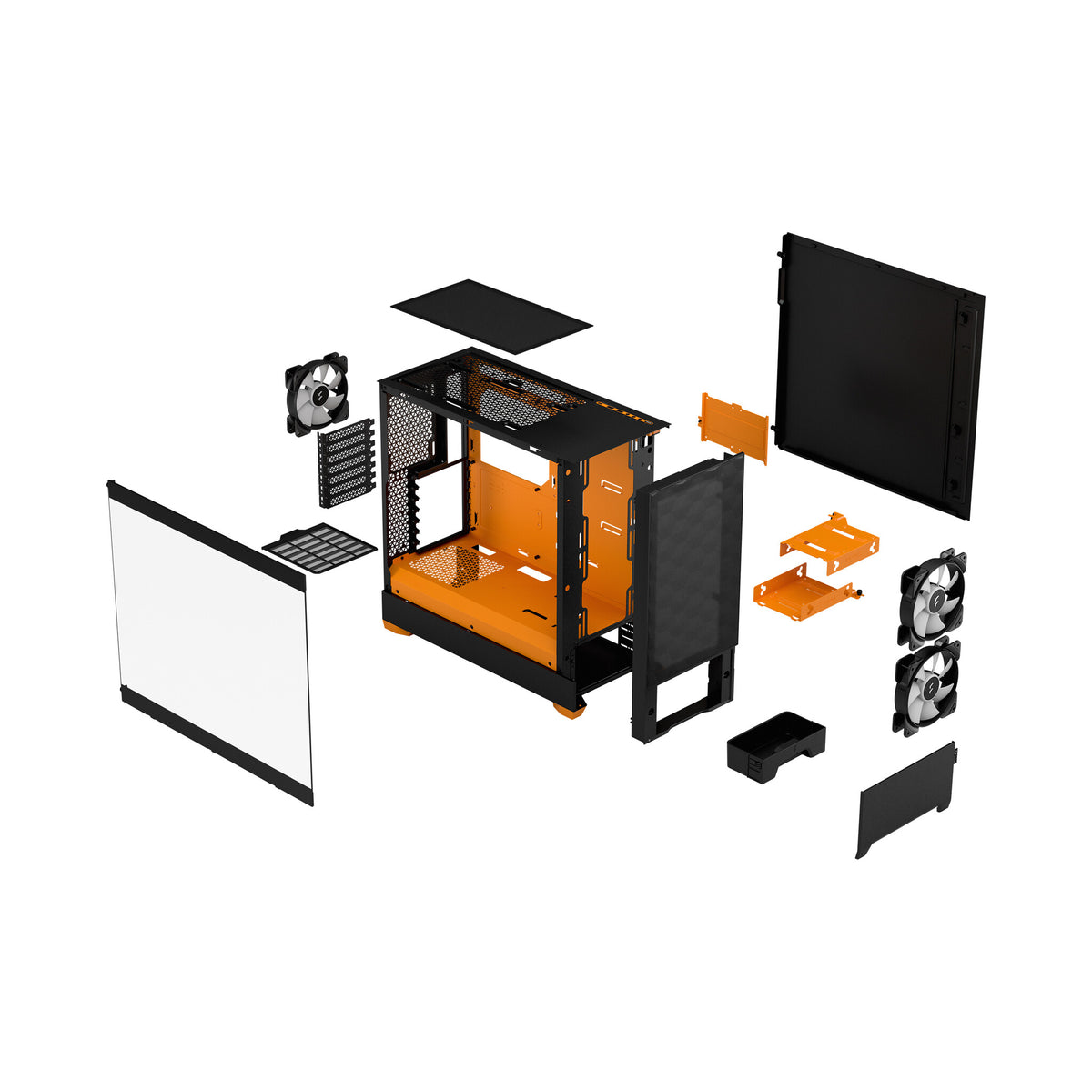 Fractal Design Pop Air - ATX Mid Tower Case in Black / Orange