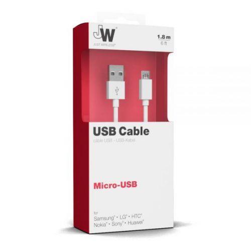 Just Wireless Micro USB Charge &amp; Sync Cable - 1.8m - White