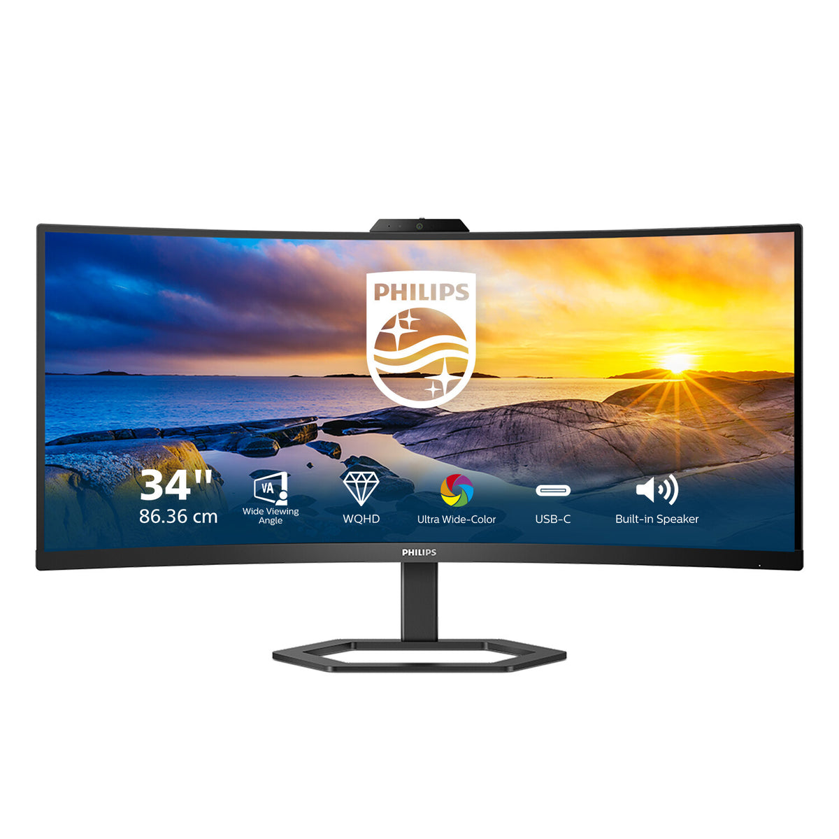 Philips 5000 series 34E1C5600HE/00 LED display 86.4 cm (34") 3440 x 1440 pixels 4K Ultra HD Black