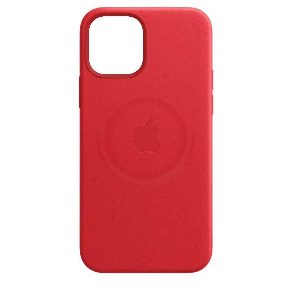 Apple iPhone 12, 12 Pro Leather Case with MagSafe in Red