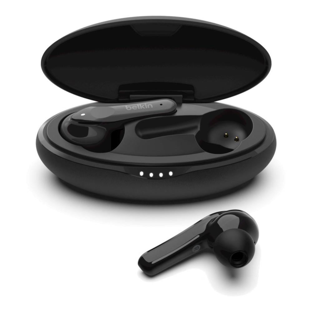 Belkin SOUNDFORM Move Plus True Wireless Earbuds with Wireless Charging Case - Black