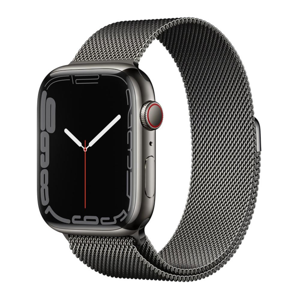 Apple Watch Series 7 GPS + Cellular 45mm Graphite Stainless Steel Case with Graphite Milanese Loop