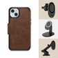 OtterBox Strada Series Folio MagSafe for iPhone 15 Plus in Espresso (Brown)