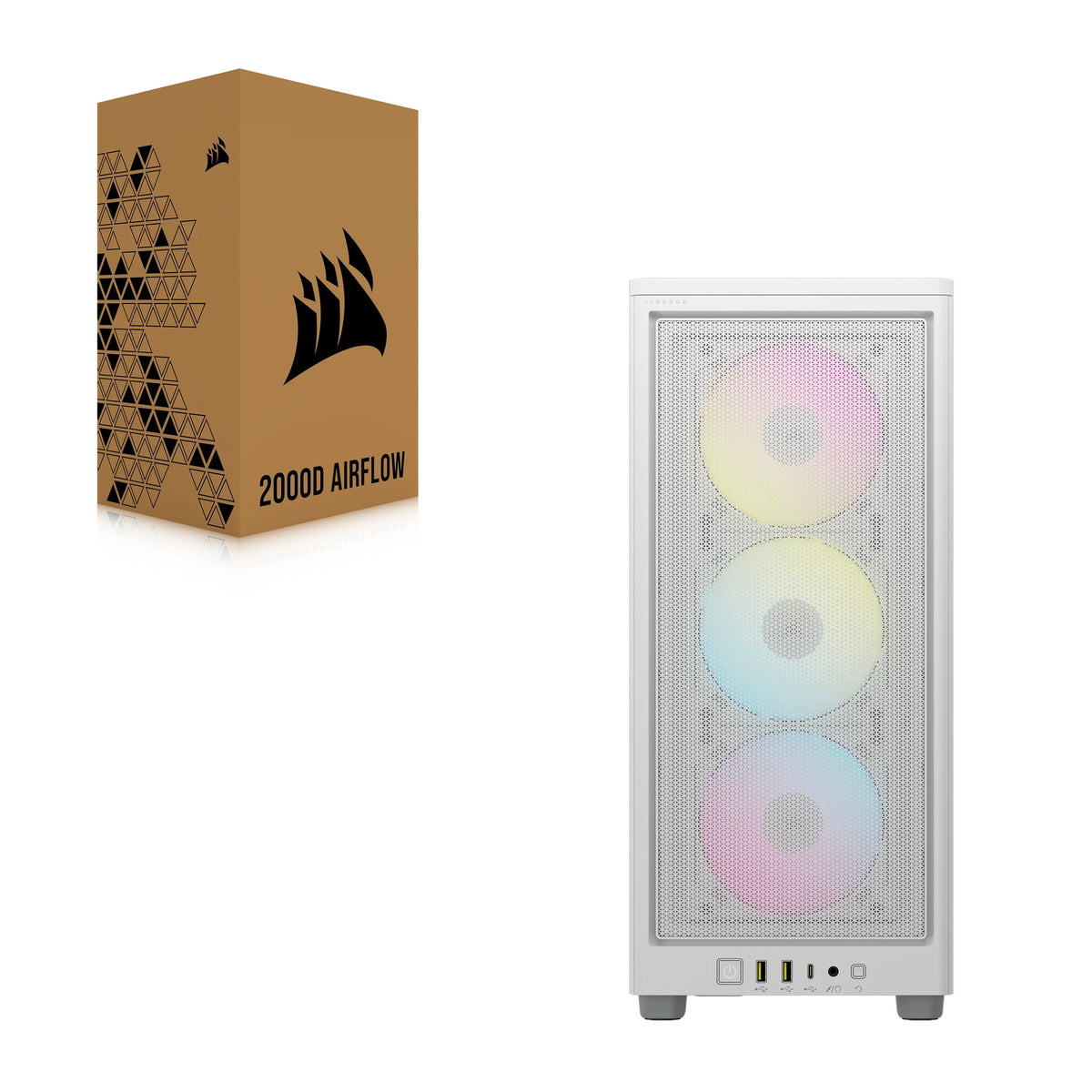 Corsair 2000D RGB AIRFLOW - Mini ITX Tower Case in White