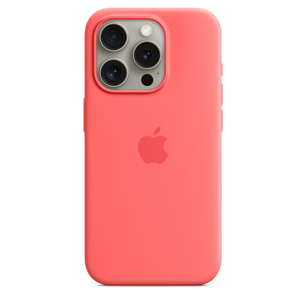 Apple iPhone 15 Pro Silicone Case with MagSafe in Guava Pink