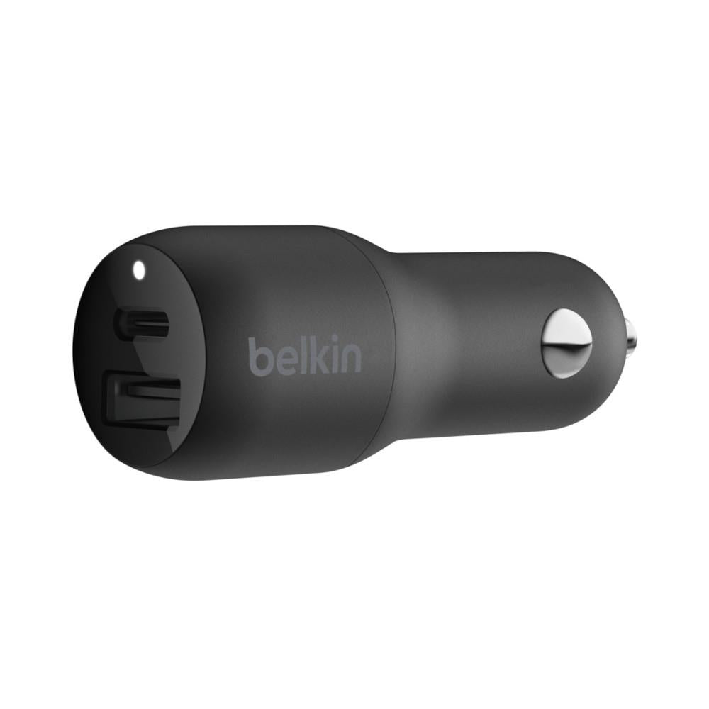 Belkin BOOSTCHARGE Dual Car Charger - 18W USB-C &amp; 12W USB-A