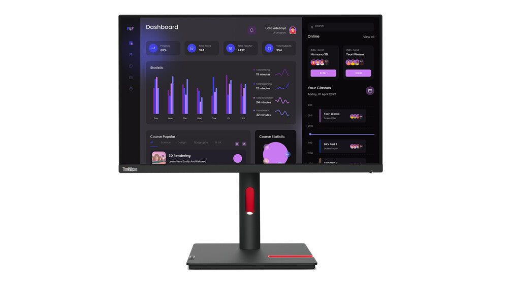 Lenovo ThinkVision T24i-30 - 60.5 cm (23.8") - 1920 x 1080 pixels FHD LED Monitor