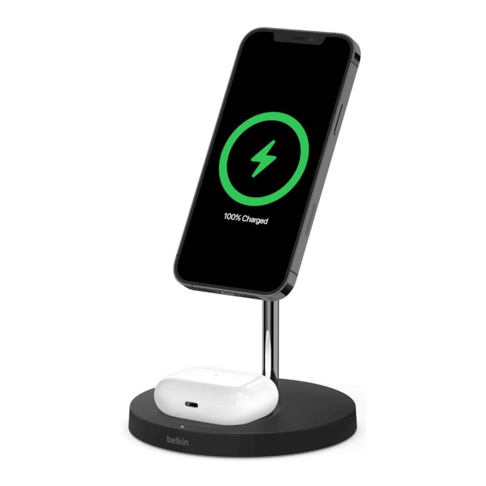 Belkin BOOSTCHARGE PRO 2-in-1 Wireless Charging Stand with MagSafe - Black