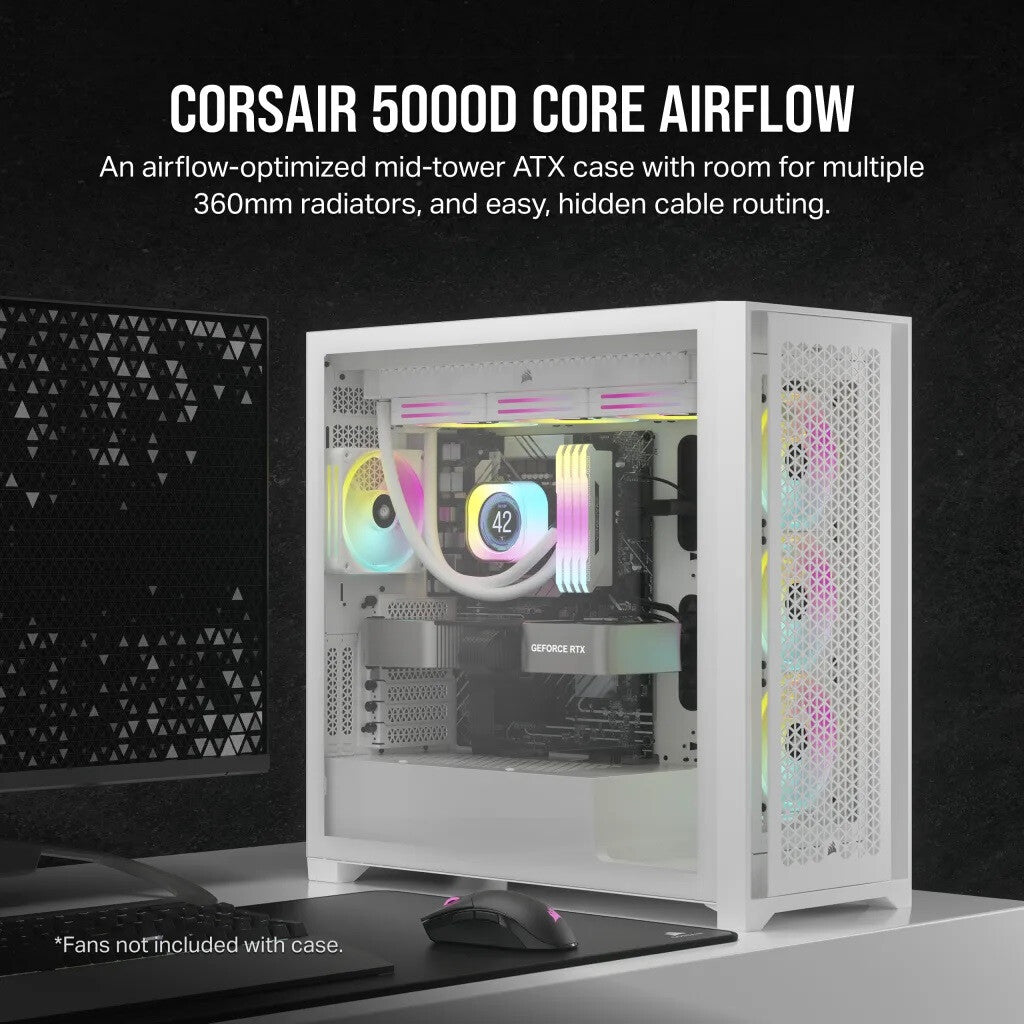 Corsair 5000D CORE AIRFLOW - ATX Mid Tower Case in White