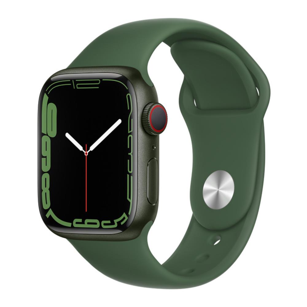 Apple Watch Series 7 GPS + Cellular 41mm Green Aluminium Case with Clover Sport Band
