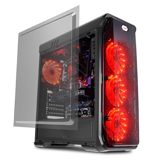 LC-Power Gaming 988B - Red Typhoon Midi Tower in Black