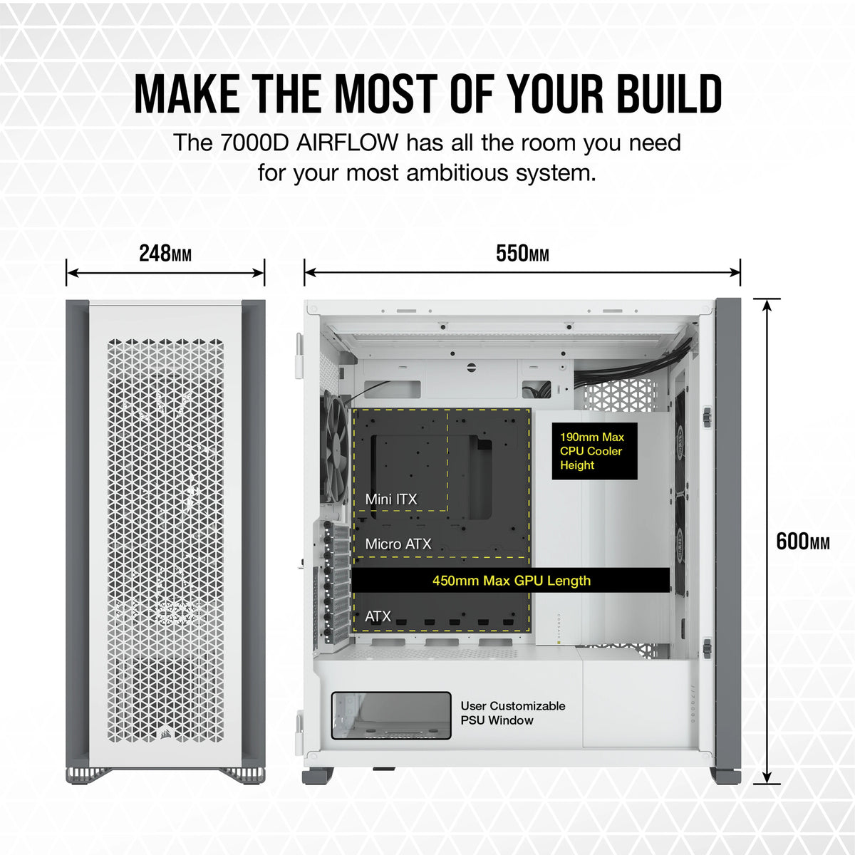 Corsair 7000D AIRFLOW - ATX Full Tower Case in White