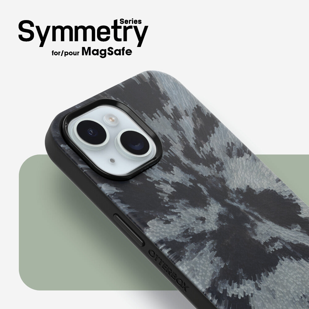 OtterBox Symmetry Series for MagSafe for iPhone 15 in Burnout Sky (Black)