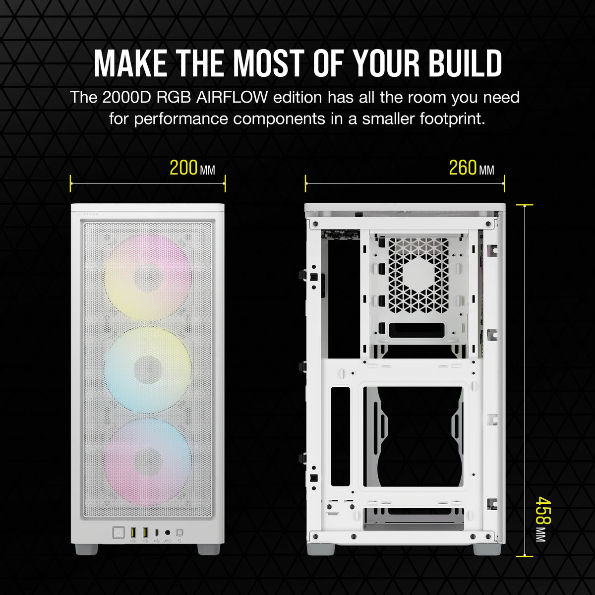 Corsair 2000D RGB AIRFLOW - Mini ITX Tower Case in White