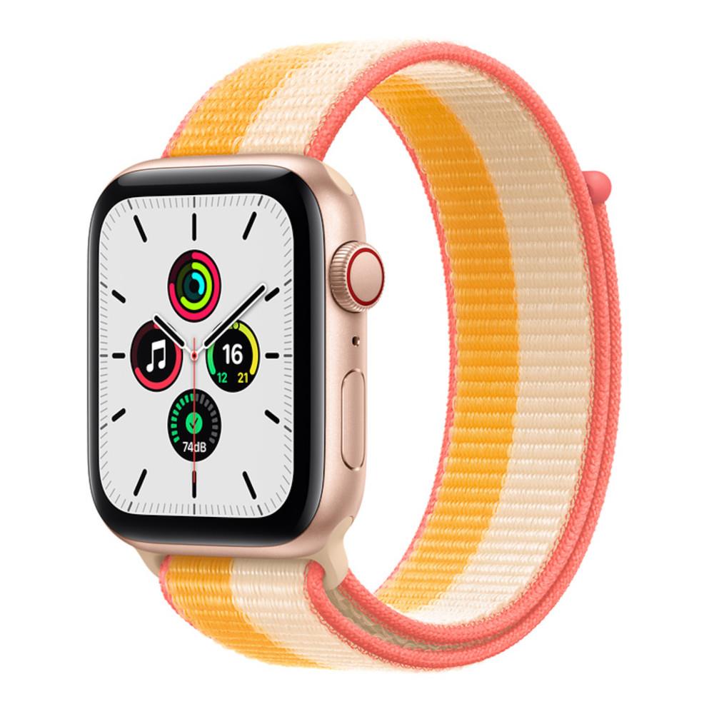 Apple Watch SE GPS + Cellular 44mm Gold Aluminium Case with Maize/White Sport Loop