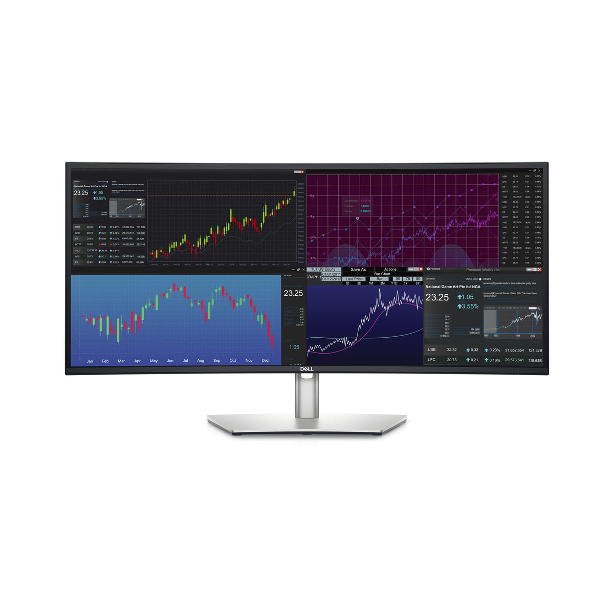 DELL UltraSharp U3423WE LED display 86.7 cm (34.1&quot;) 3440 x 1440 pixels UltraWide Quad HD LCD Silver