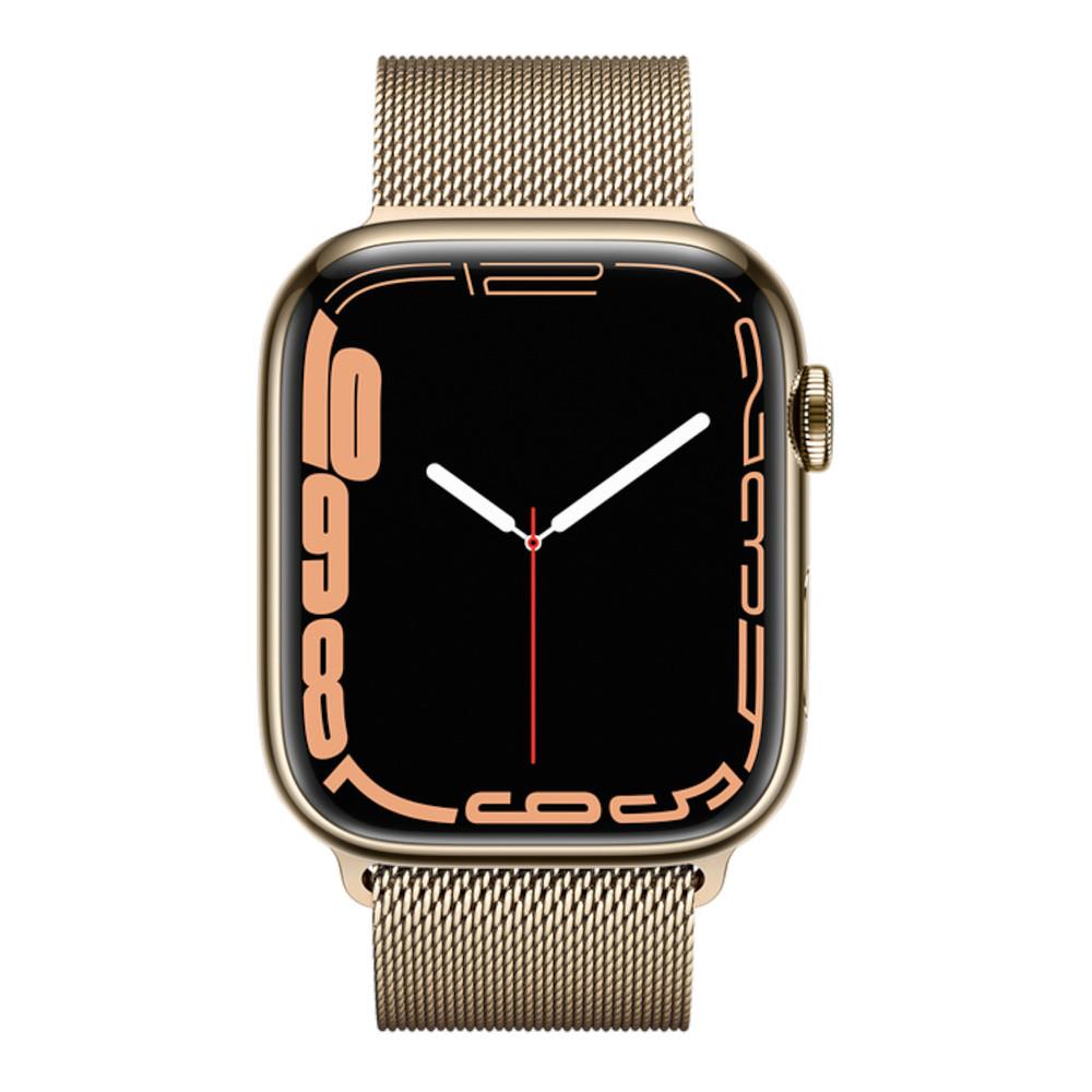 Apple Watch Series 7 GPS + Cellular 45mm Gold Stainless Steel Case with Gold Milanese Loop