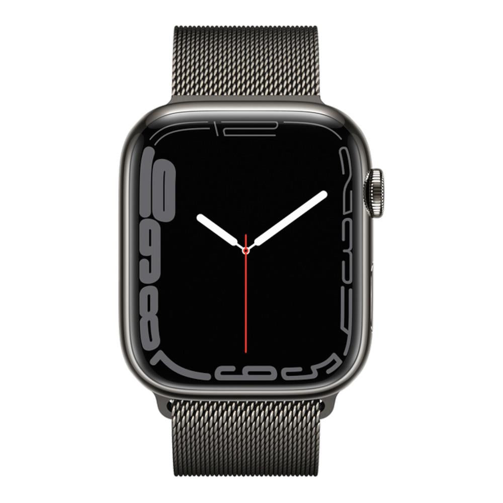 Apple Watch Series 7 GPS + Cellular 45mm Graphite Stainless Steel Case with Graphite Milanese Loop