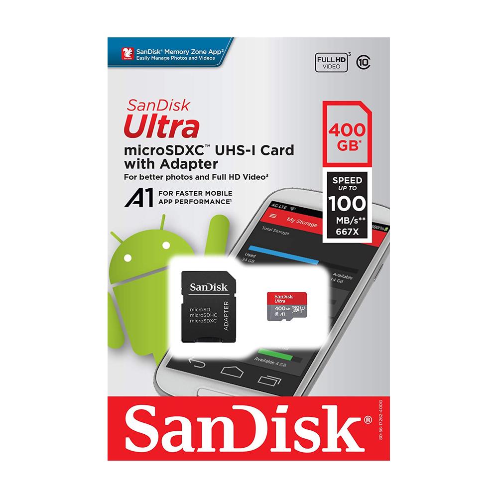 Sandisk Ultra A1 400GB Micro SD Memory Card with Adapter