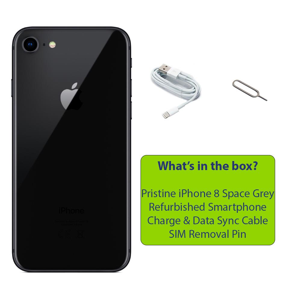 Apple iPhone 8 - Refurbished - Single SIM - Space Grey - 64GB