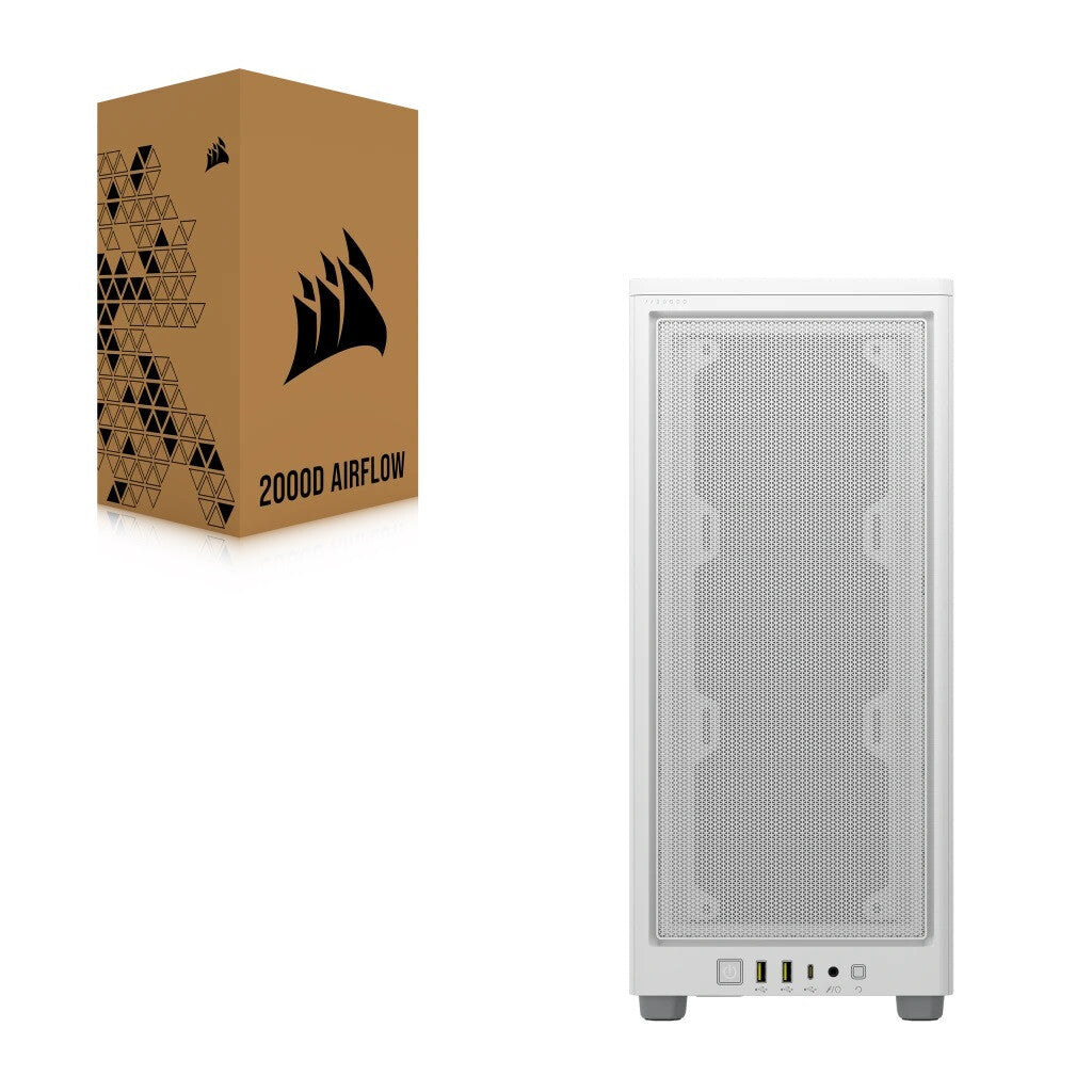 Corsair 2000D AIRFLOW - Mini ITX Tower Case in White