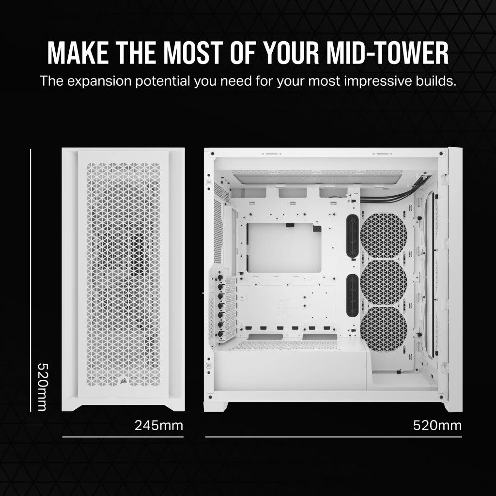 Corsair 5000D CORE AIRFLOW - ATX Mid Tower Case in White