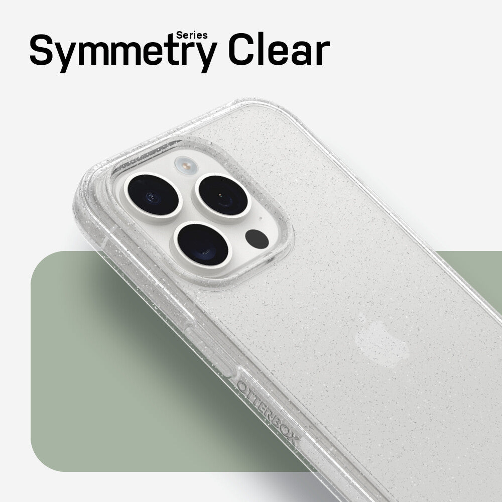 OtterBox Symmetry Series Clear for iPhone 15 Pro Max in Stardust (Clear Glitter)