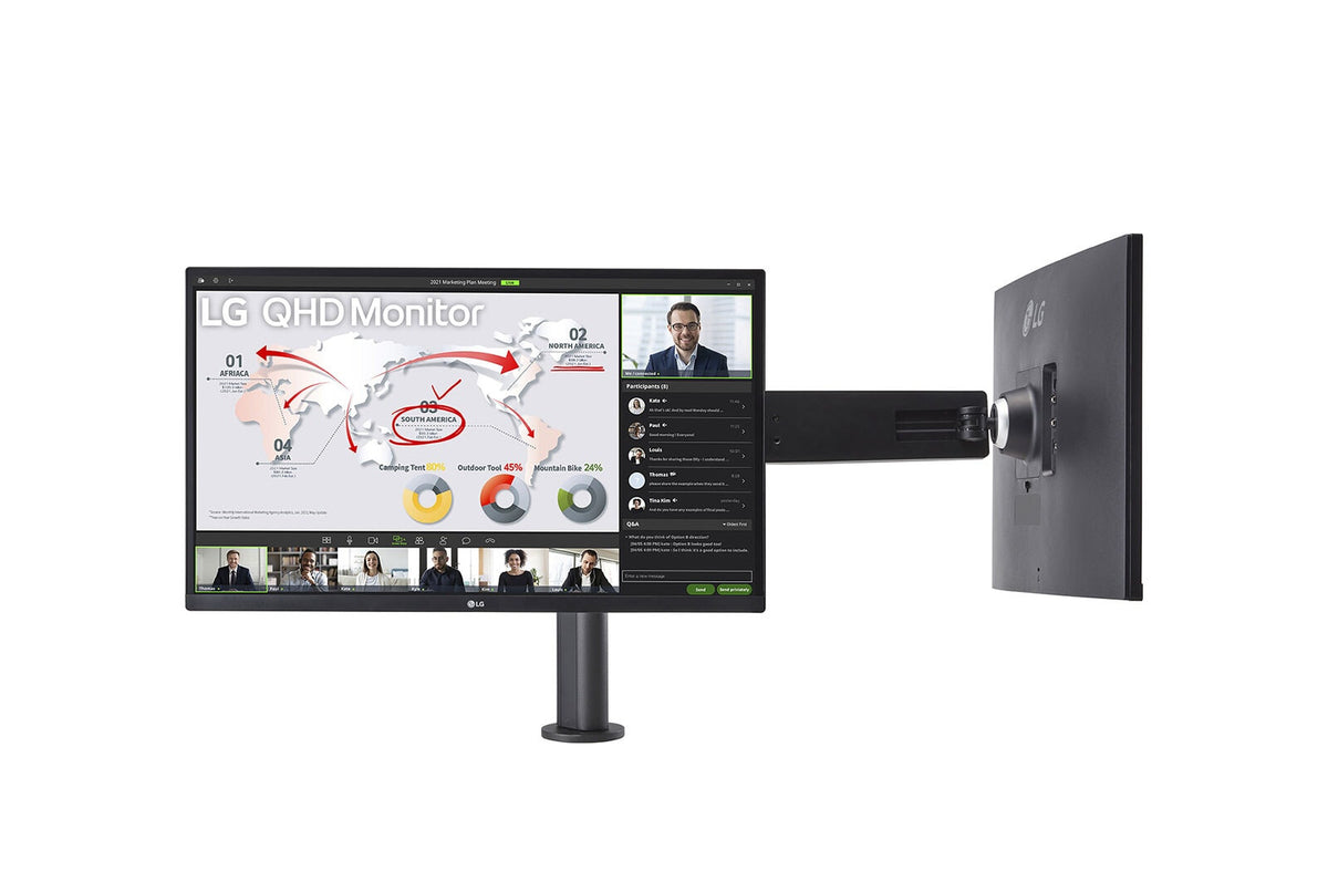 LG 27QP88DP-BS Computer Monitor Ergo Dual with Daisy Chain 68.6 cm (27") 2560 x 1440 pixels Quad HD LED Black