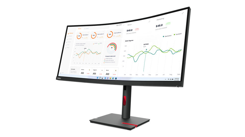 Lenovo ThinkVision T34w-30 LED display 86.4 cm (34") 3440 x 1440 pixels Wide Quad HD