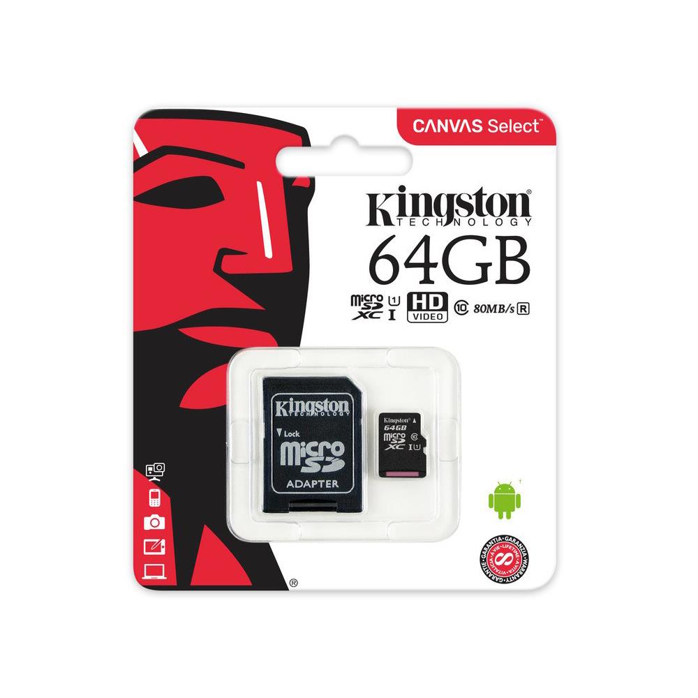 Kingston 64GB Micro SD Memory Card with Adapter