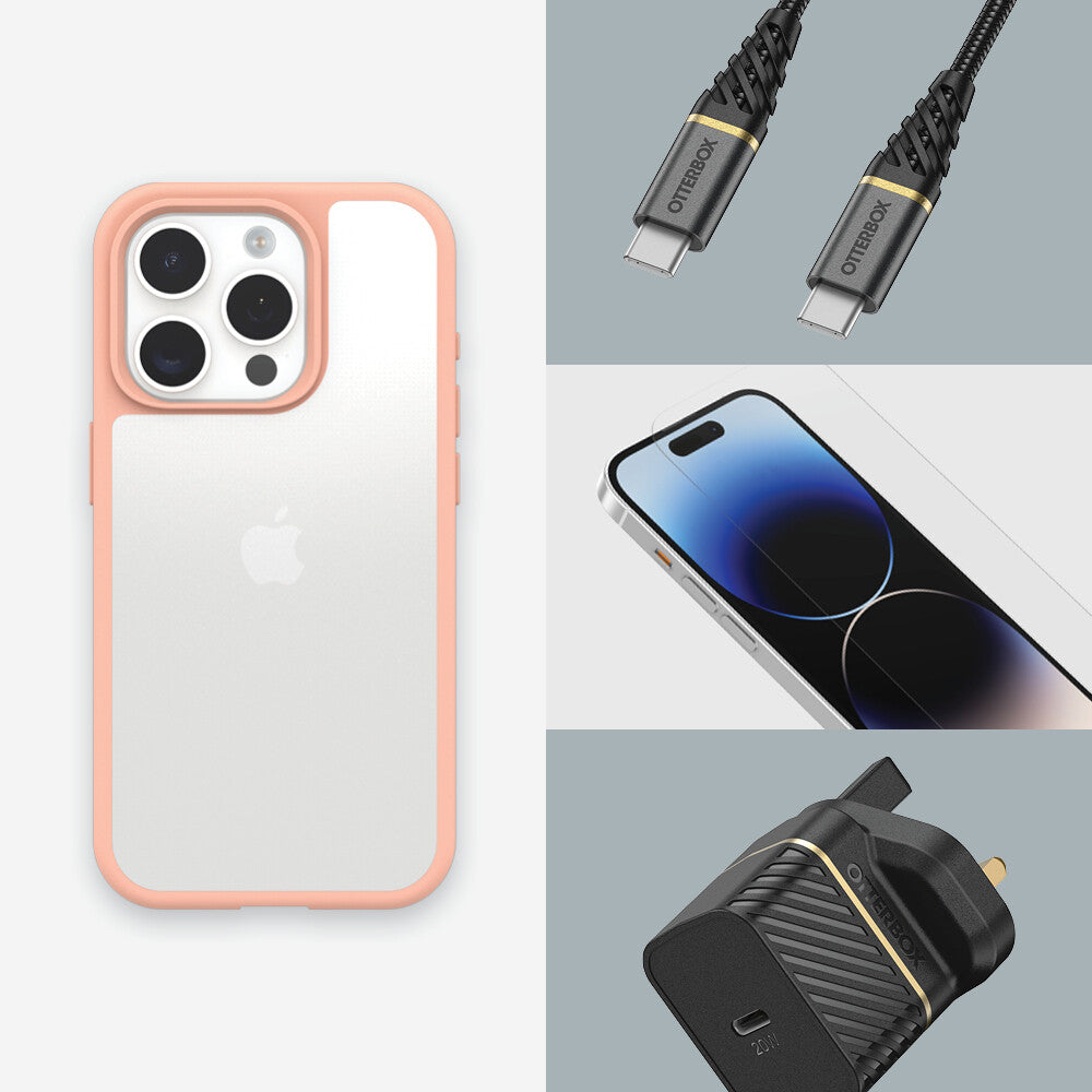 OtterBox React Series for iPhone 15 Pro in Peach Perfect