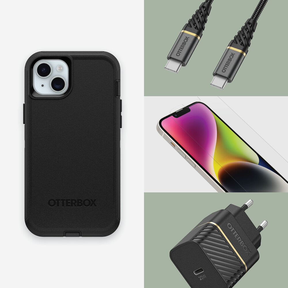 OtterBox Defender Series for iPhone 15 in Black