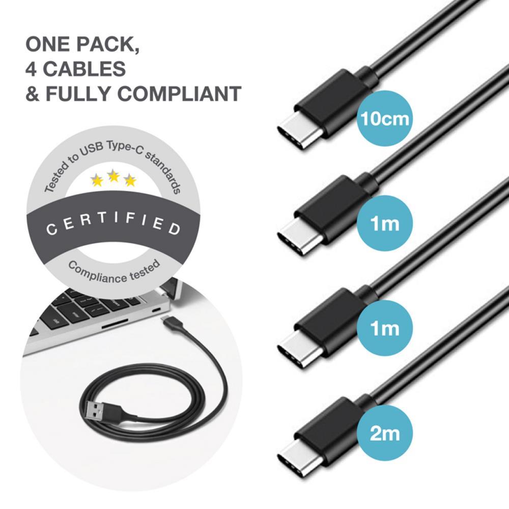 Olixar Multi-Length Charge &amp; Sync USB Type-C to Type-A Cables