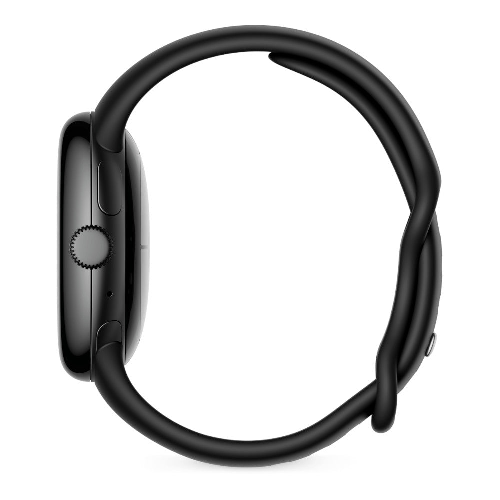 Google Pixel Watch Matte Black Case Obsidian Active Band - Side